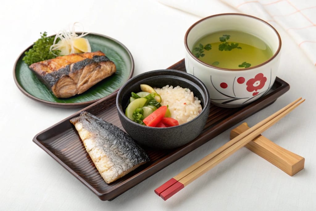 A selection of Domo’s must-try items, capturing the rustic essence of Japanese countryside cuisine in a bento-style layout.