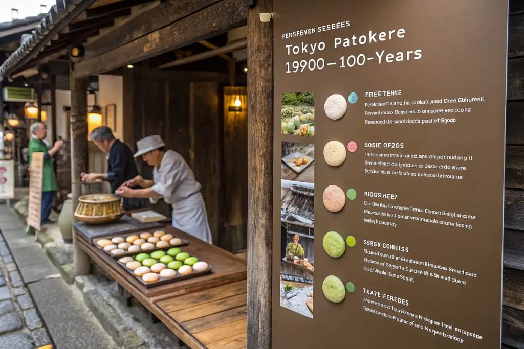  A visual narrative of how Japanese desserts advanced from simple mochi-based sweets to elaborate modern pastries.