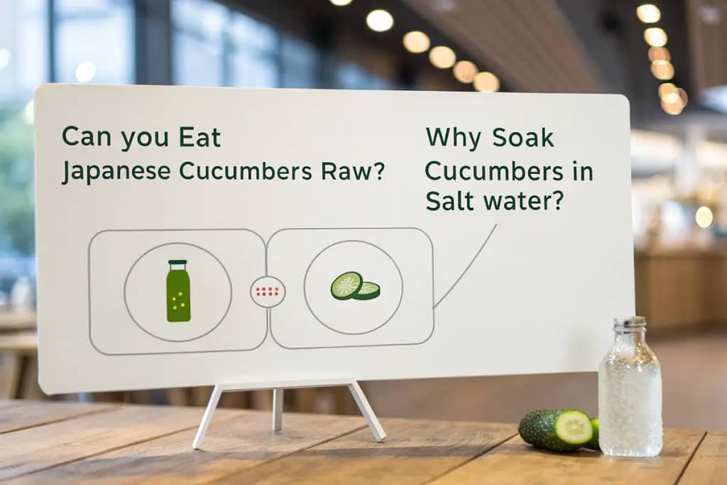  Frequently asked questions about Japanese cucumber salad, addressing key differences, preparation tips, and storage guidelines.