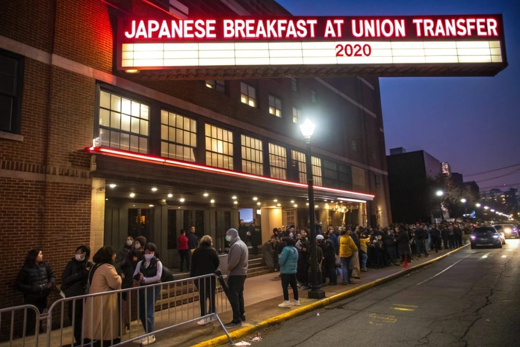 Fans gather outside Union Transfer in Philadelphia to attend the highly anticipated Japanese Breakfast concert in 2020.