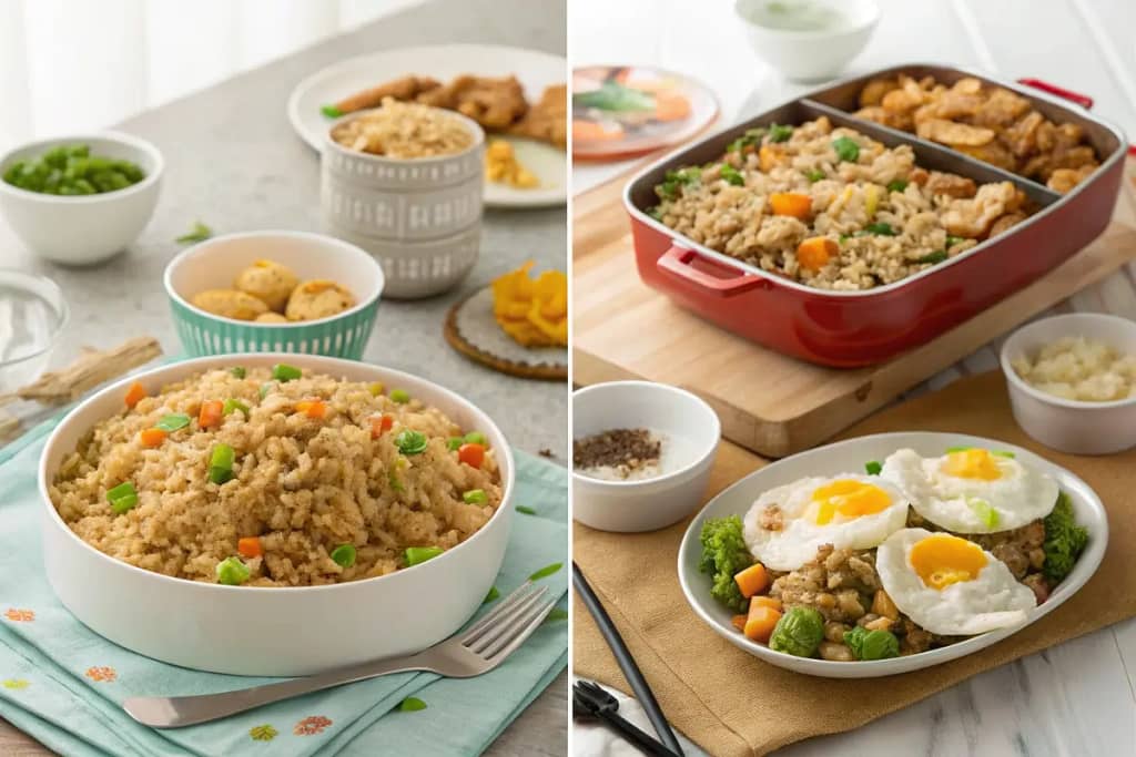  Four scenarios showcasing how Japanese fried rice suits family dinners, potlucks, work lunches, and even brunch events.