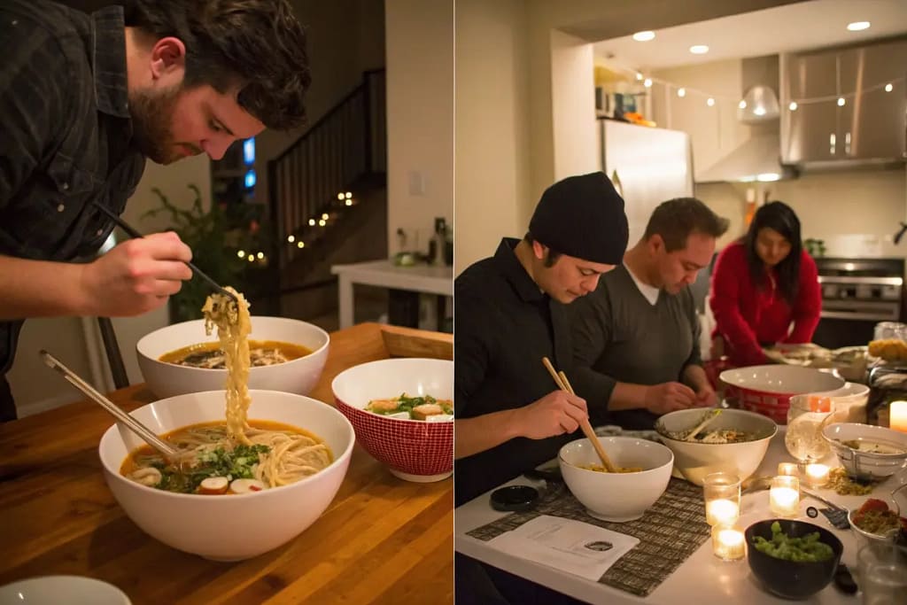  Multiple real-life scenarios highlighting how large ramen bowls benefit home cooks, restaurants, photographers, and holiday menu planners alike.