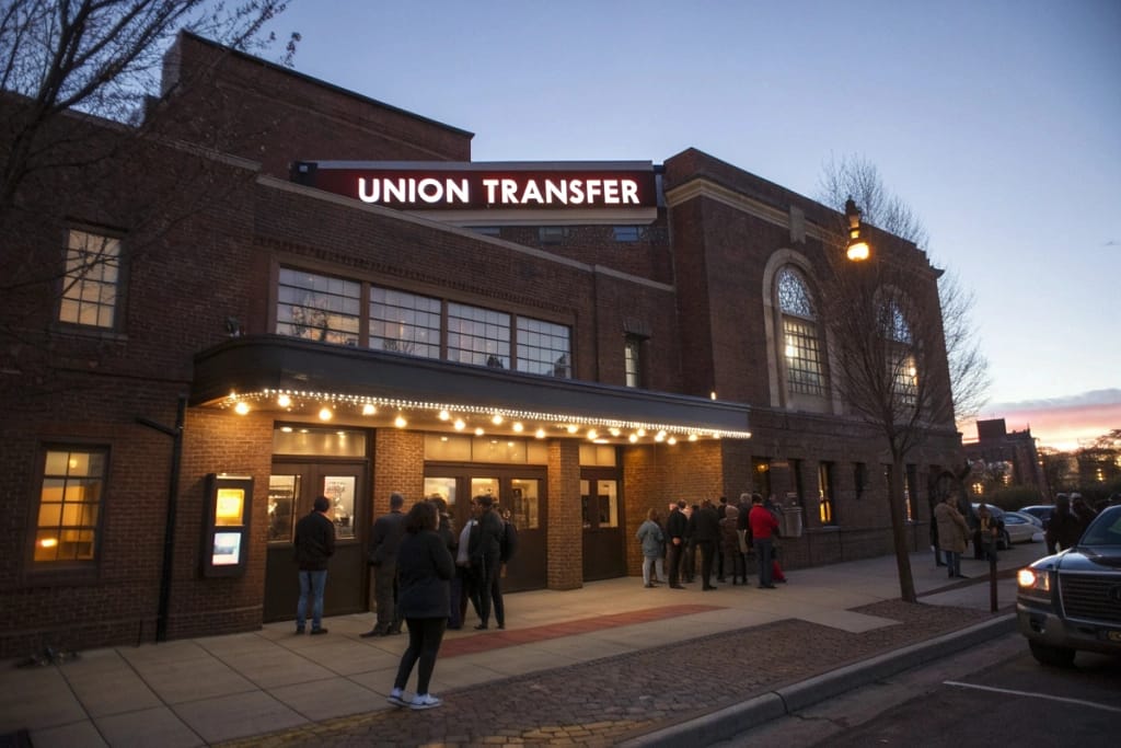 Union Transfer’s storied exterior in Philadelphia, blending historical architecture with modern design, where Japanese Breakfast performed in 2020.